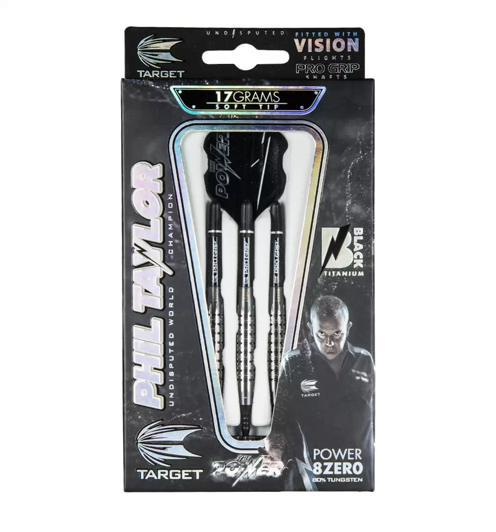 Target Darts Phil Taylor Power 8Zero Black Titanium P8Z3 80